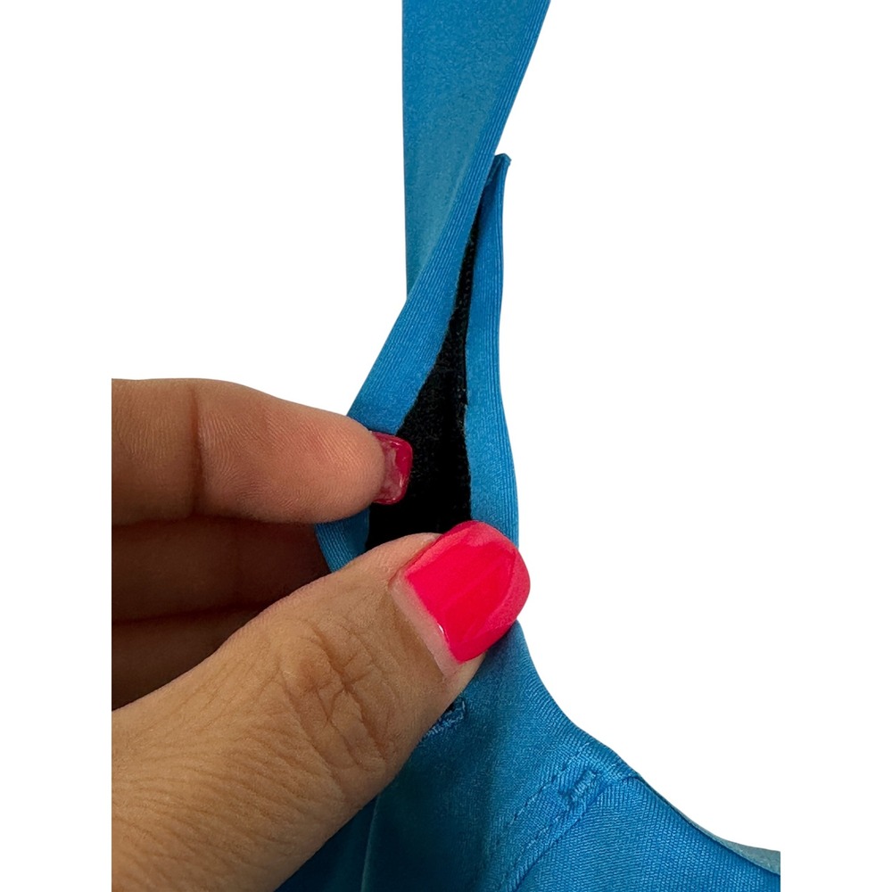 Brooks Juno Sports Bra 32DD Blue High Impact Adjustable Racerback Running Gym - Picture 3 of 5